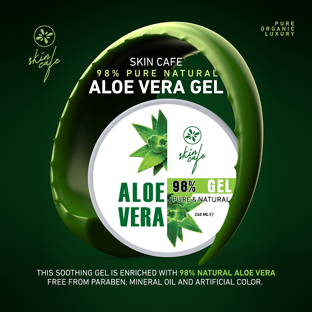 Skin Cafe 98% Pure and Natural Aloe Vera Gel (240ml)