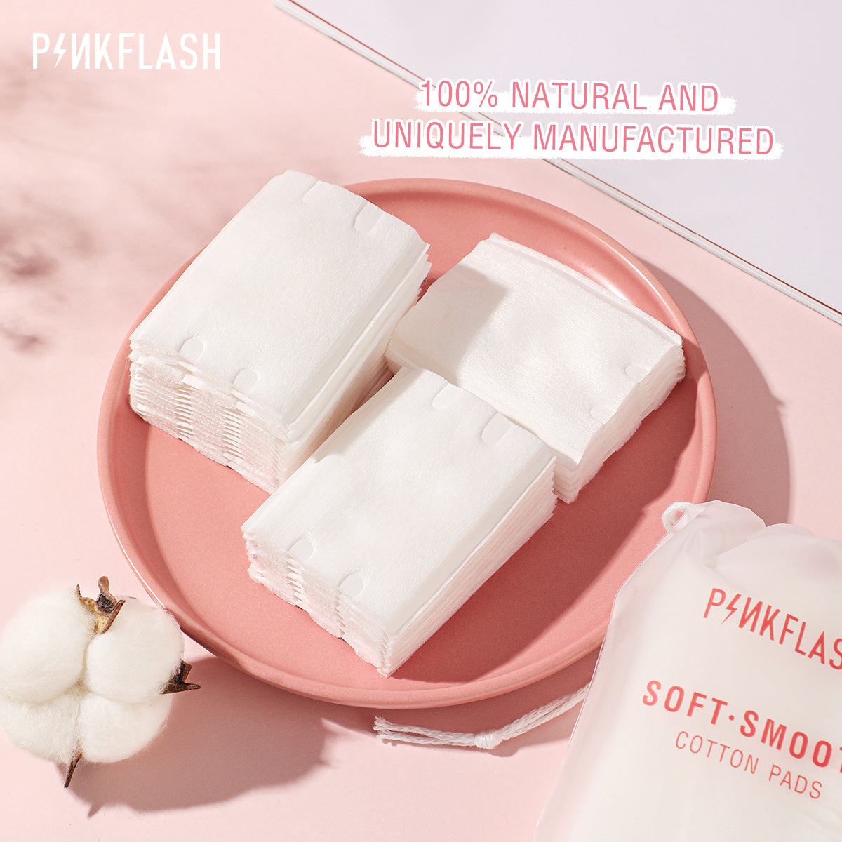 T03 - PINKFLASH Makeup Removal Cotton Pad (40 Pcs)