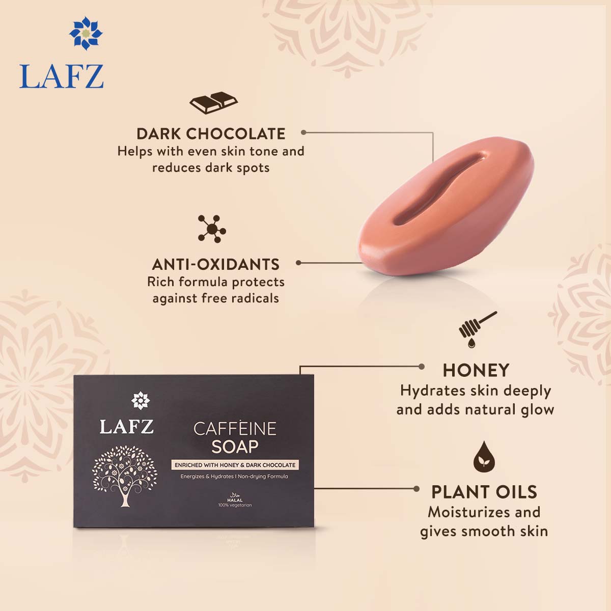 Lafz Caffeine Soap (100g)- (India)