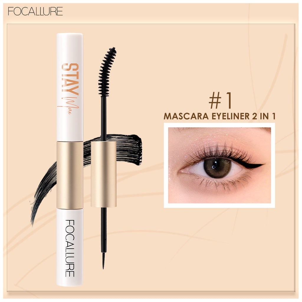 FA 160 - Focallure STAYMAX Waterproof Mascara and Eyeliner 2 in 1 - (5gm)