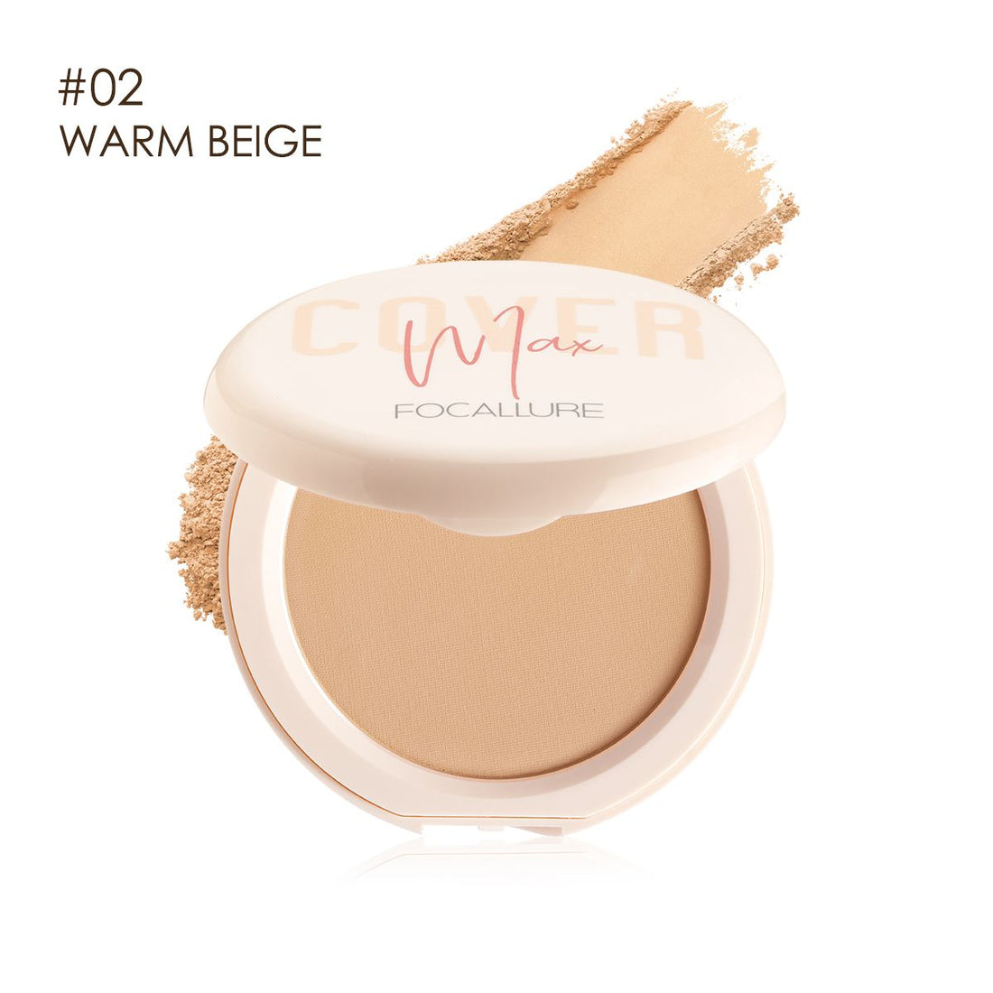 FA 155 - Focallure COVERMAX Two-Way-Cake Pressed Powder - 02 Warm Beige