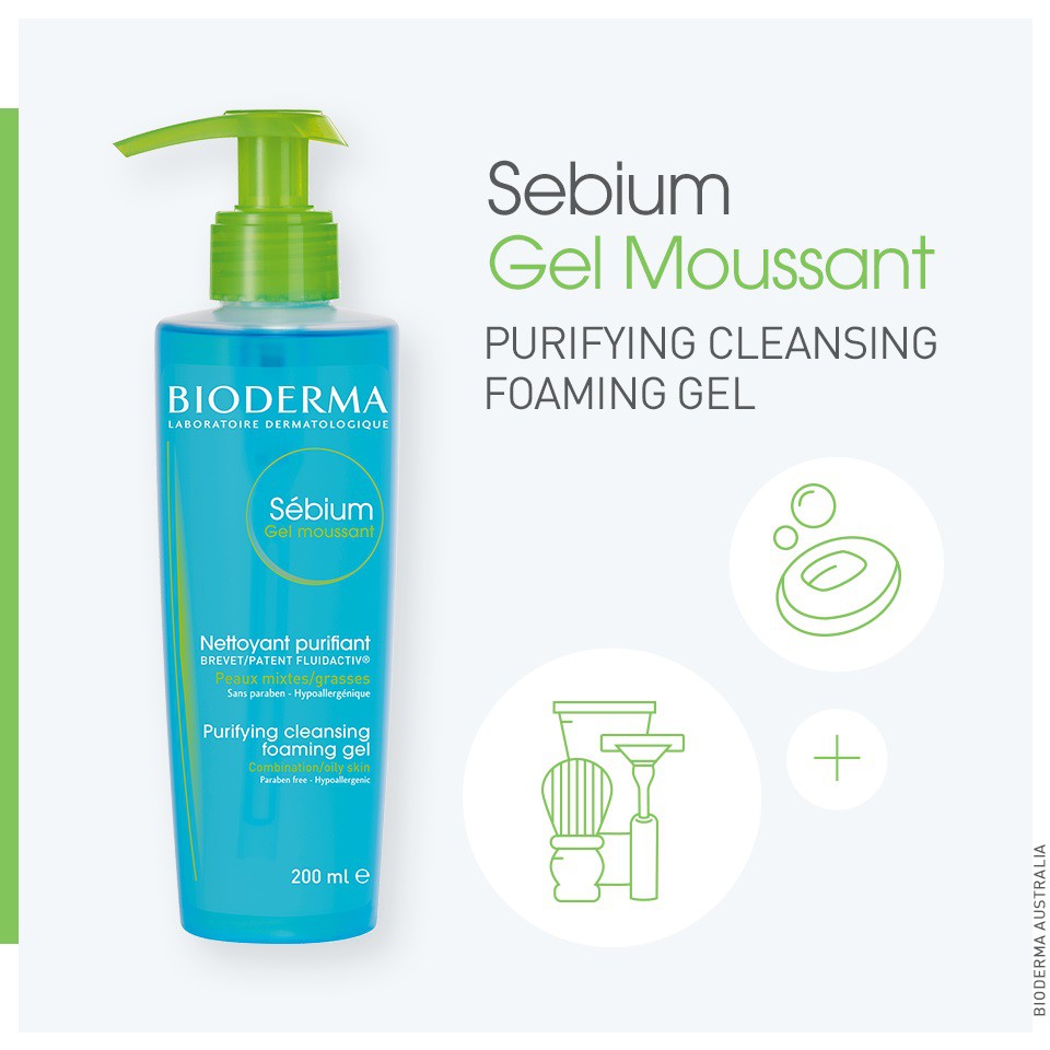 BIODERMA Sebium Moussant Purifying Cleansing Foaming Gel (200ml)