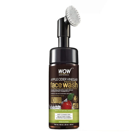 Wow Skin Science Apple Cider Vinegar Face Wash with Brush (150ml)