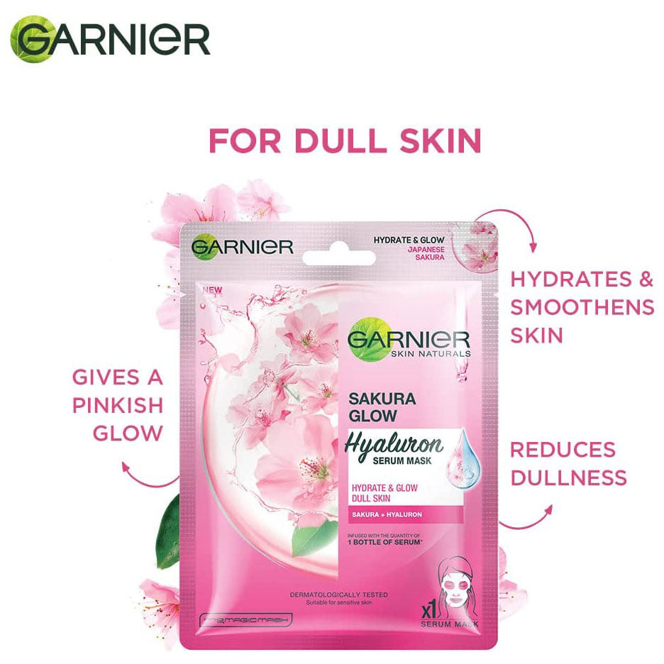 Garnier Sakura Glow Serum Sheet Mask (28gm)