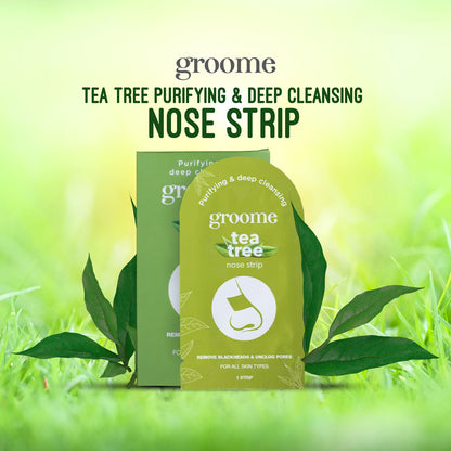 Groome Tea Tree Purifying and Deep Cleansing Nose Strips (Monthly Pack) - 6Pcs