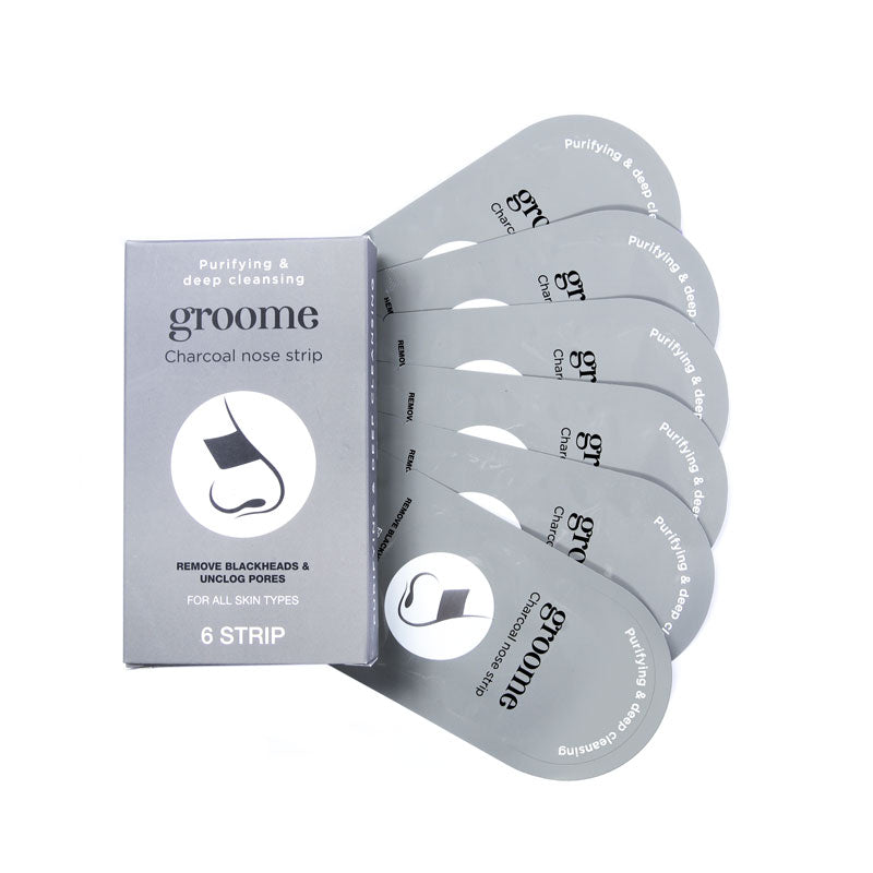 Groome Charcoal Purifying and Deep Cleansing Nose Strips (Monthly Pack) - 6pcs