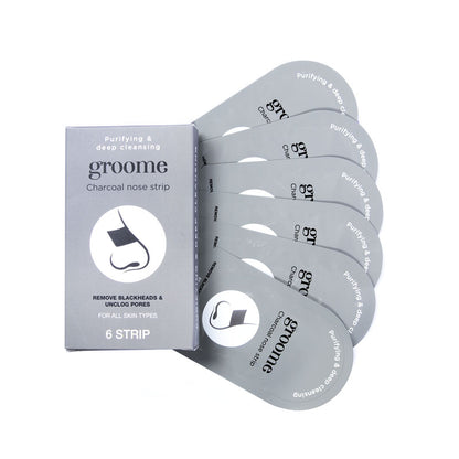 Groome Charcoal Purifying and Deep Cleansing Nose Strips (Monthly Pack) - 6pcs