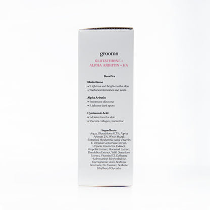 Groome Glutathione + Alpha Arbutin + HA Brightening Serum (30ml)