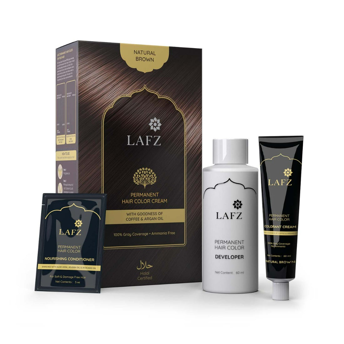 Lafz Permanent Hair Color Cream - Natural Brown