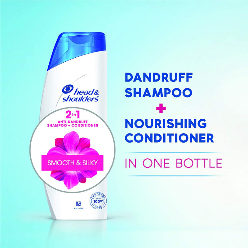 Head &amp; Shoulders 2-in-1 Smooth and Silky Anti Dandruff Shampoo + Conditioner for Women and Men