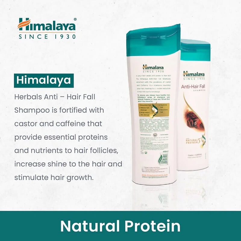 Himalaya Anti Hair Fall Castor and Caffeine Shampoo (375ml)