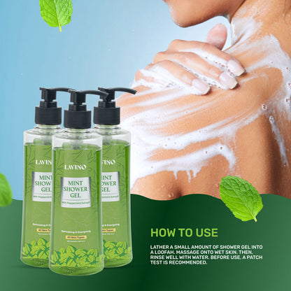 Lavino Mint Shower Gel 330ml with Peppermint Extract