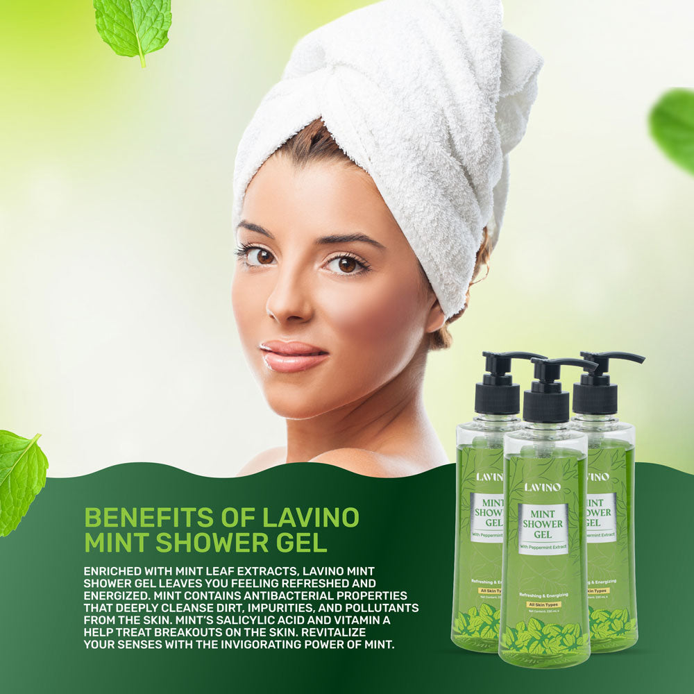 Lavino Mint Shower Gel 330ml with Peppermint Extract