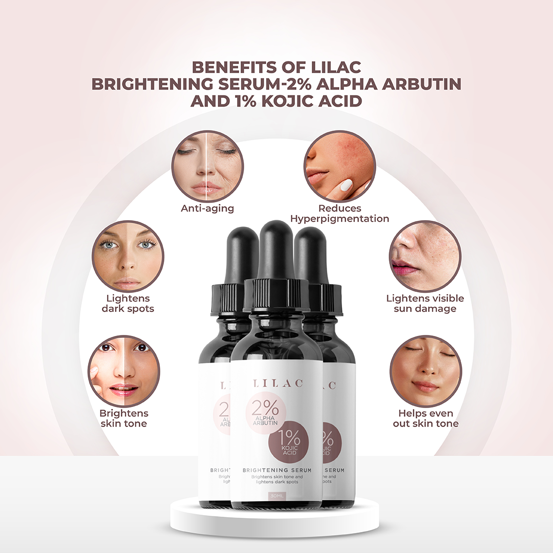 Lilac Brightening Serum With 2% Alpha Arbutin And 1% Kojic Acid (30ml)