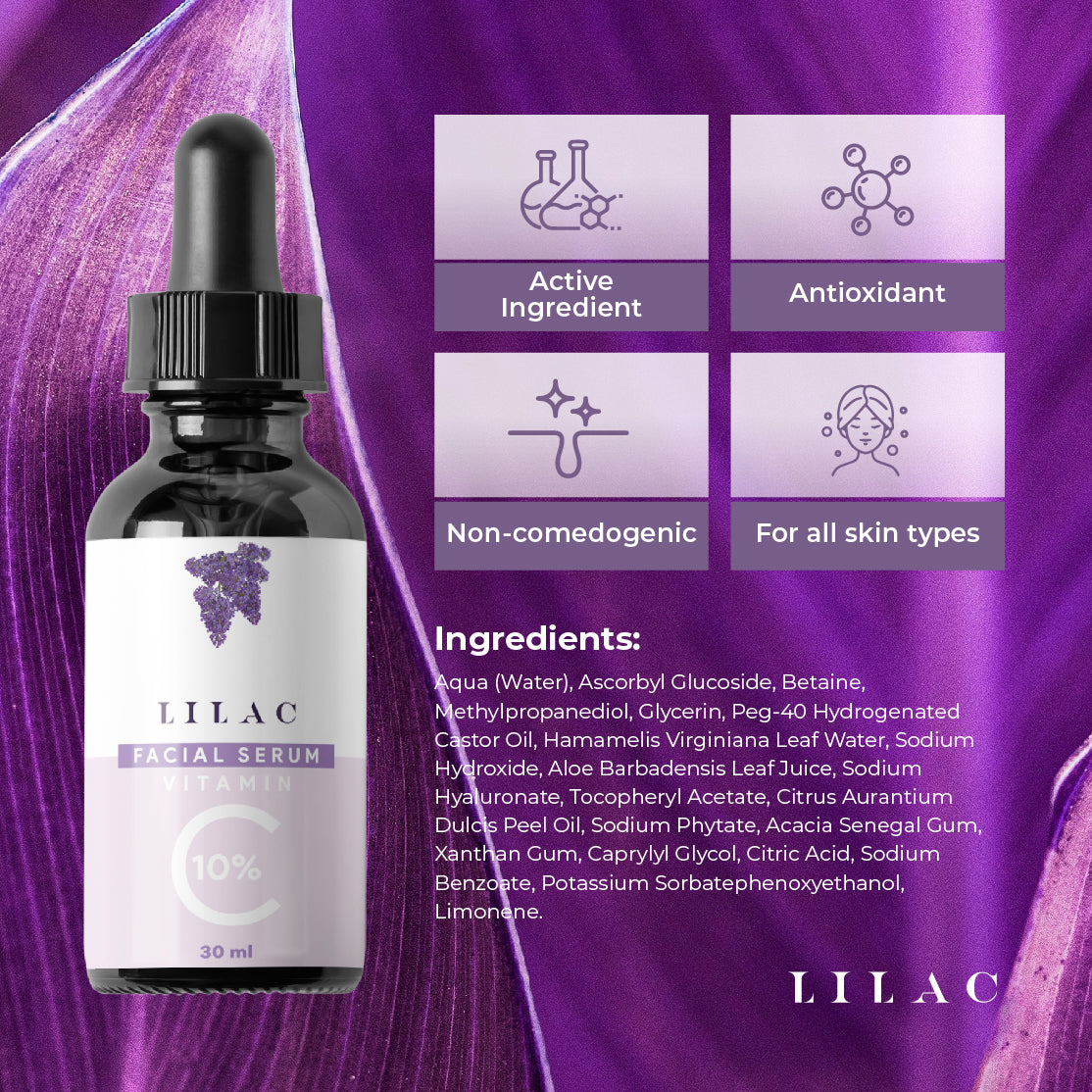 Lilac Vitamin C Serum 10% (30ml)