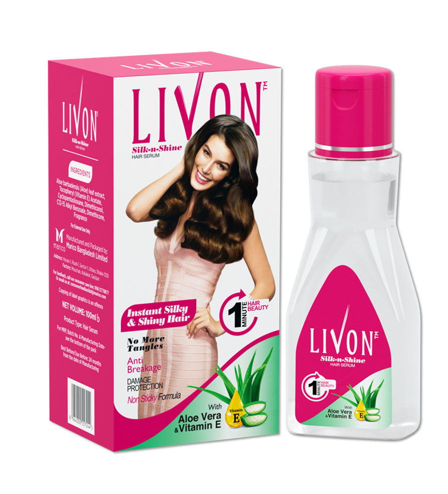 Livon Hair Serum with Argan Oil &amp; Vitamin E for Women &amp; Men, For Frizz Free, Smooth &amp; Glossy Hair, Moisturizes &amp; Detangles Hair, All Hair Types