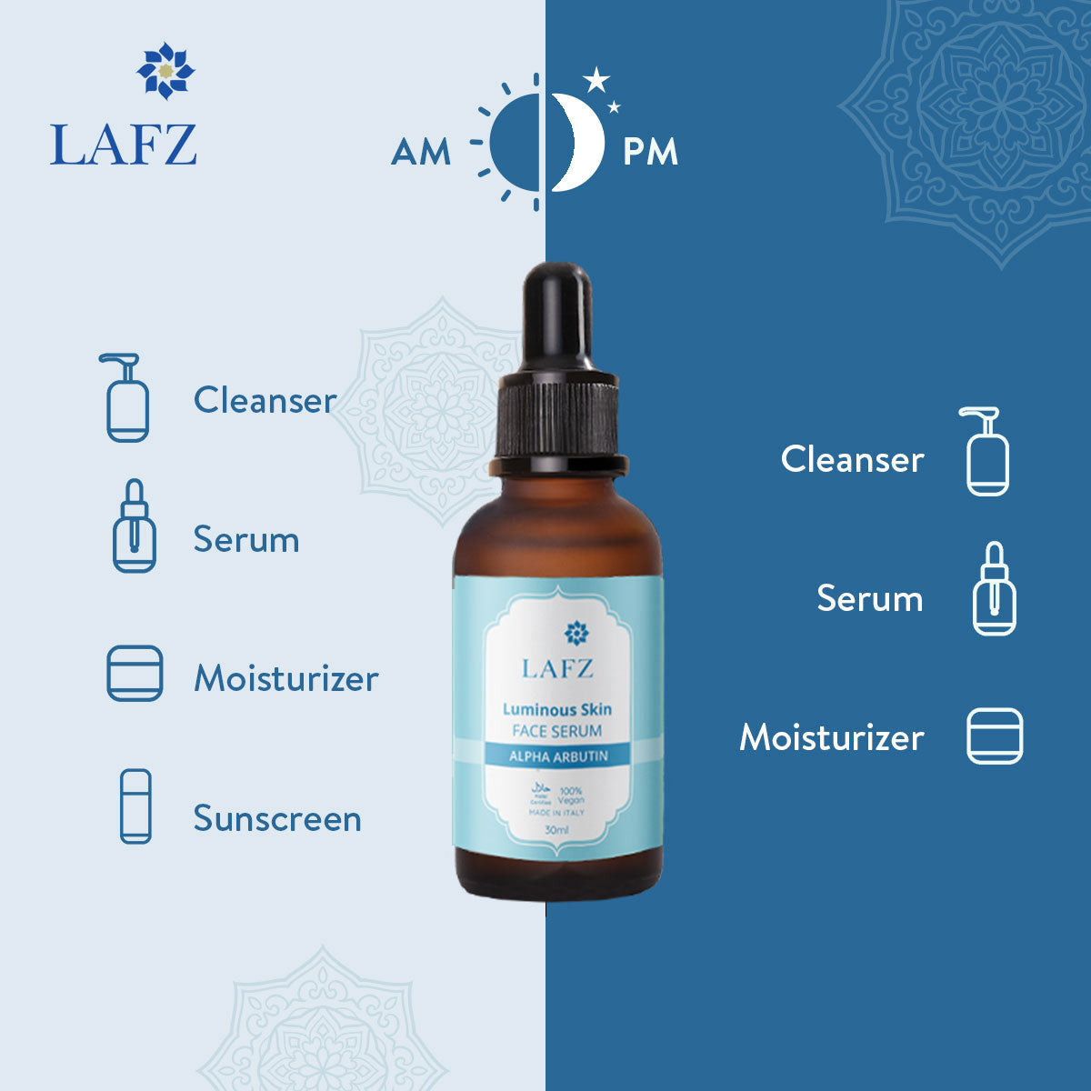 Lafz Luminous Skin Face Serum (30ml) - Alpha Arbutin