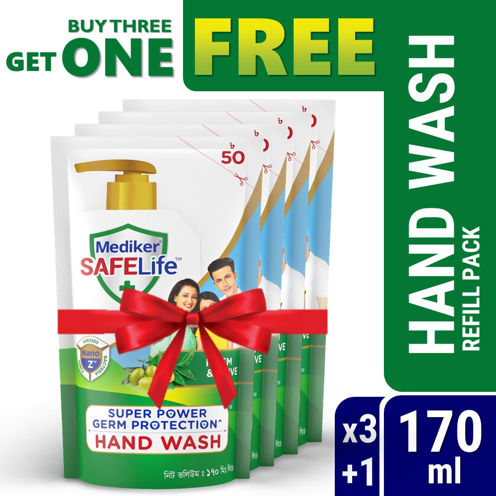 Mediker SafeLife Hand Wash 170ml Refill (Buy 3 Get 1 free)