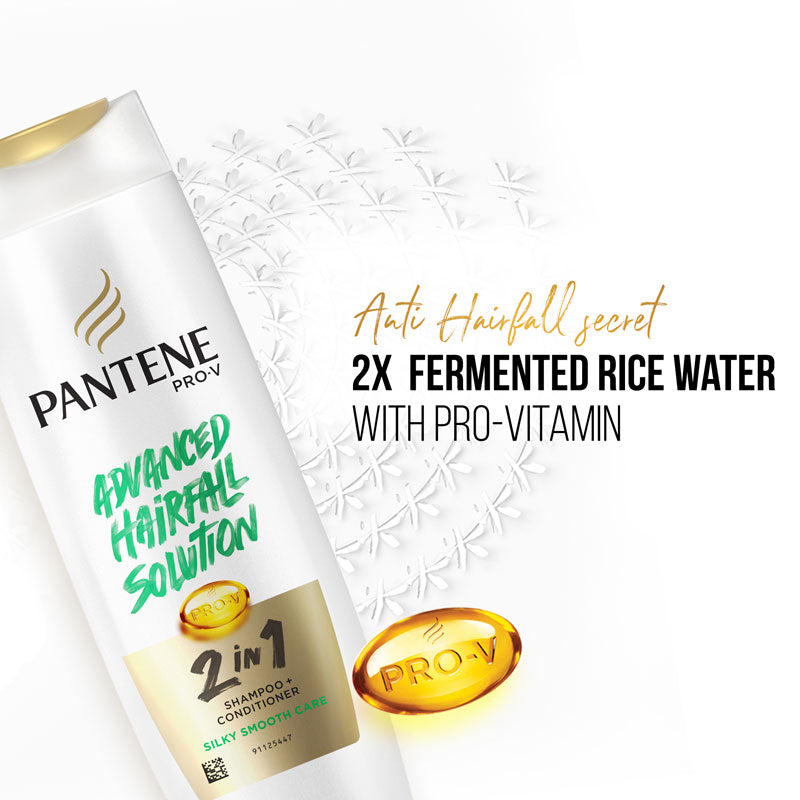 Pantene Advanced Hairfall Solution 2in1 Anti-Hairfall Silky Smooth Shampoo and Conditioner for Women