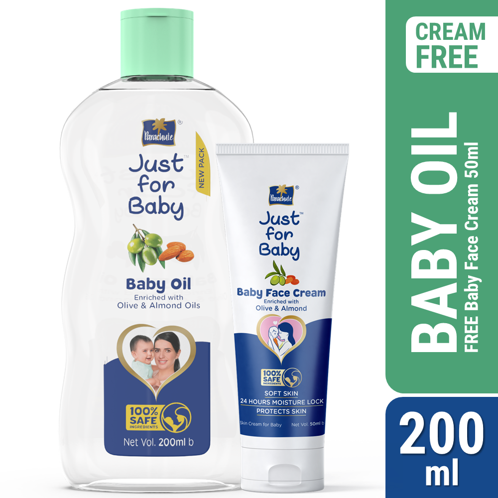 Parachute Just for Baby - Baby Oil 200ml (Baby Face Cream 50g FREE)