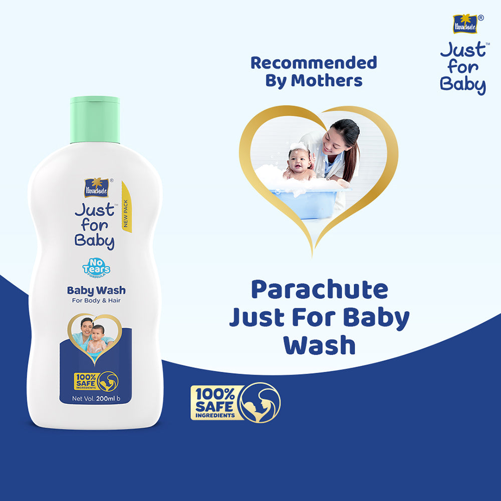 Parachute Just for Baby - Baby Wash 200ml (Baby Soap 75g Free)