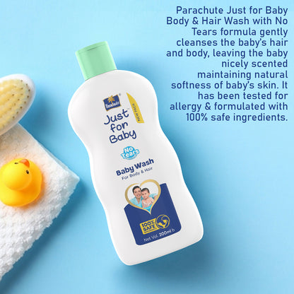 Parachute Just for Baby - Baby Wash 200ml (Baby Soap 75g Free)