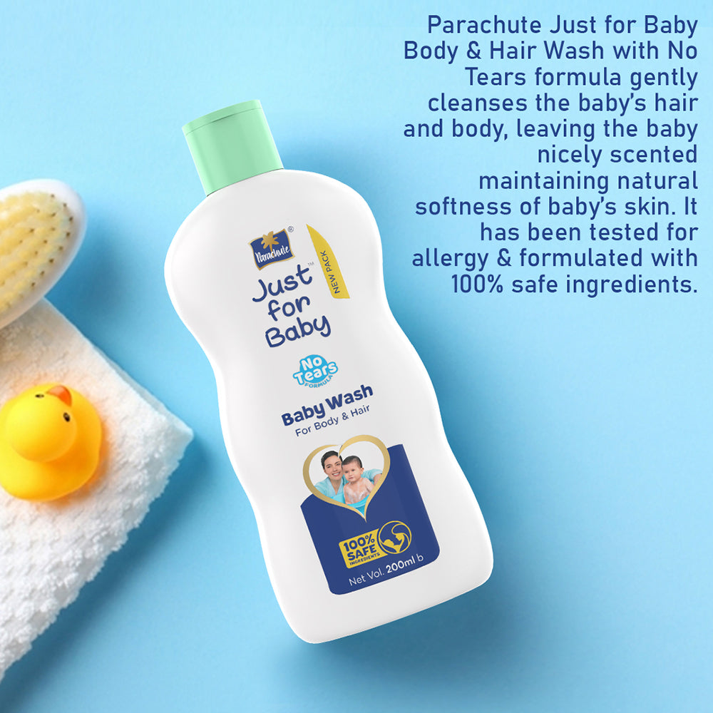 Parachute Just for Baby - Baby Oil 200ml (Baby Wash 100ml FREE)