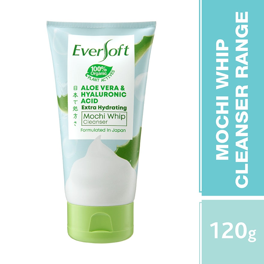 Eversoft Aloe Vera and Hyaluronic Acid Extra Hydrating Mochi Whip Cleanser (120gm)