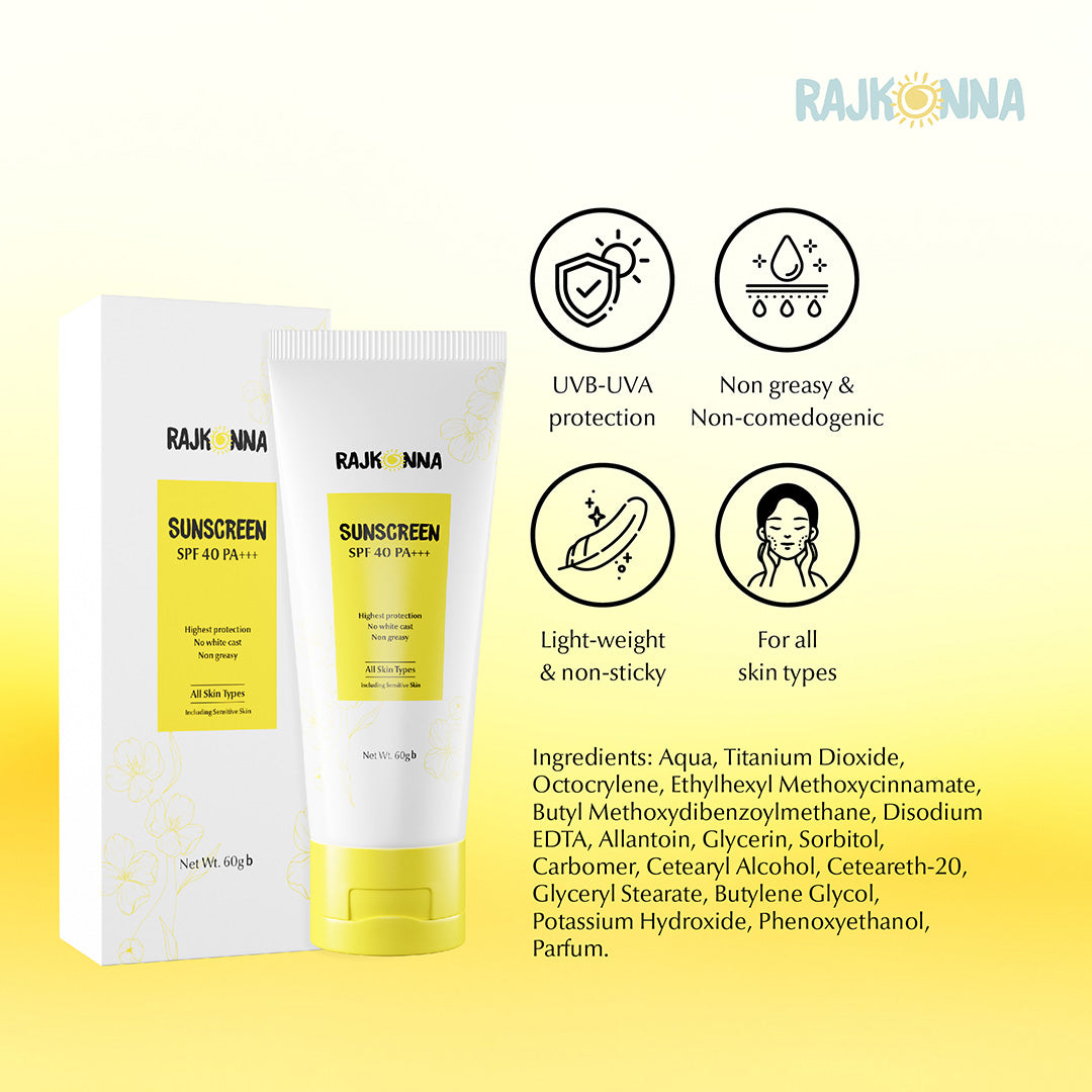 Rajkonna Sunscreen SPF 40 PA+++ (60gm)