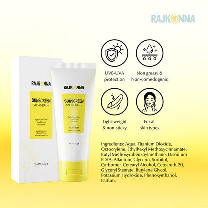 Rajkonna Sunscreen SPF 40 PA+++ (60gm)