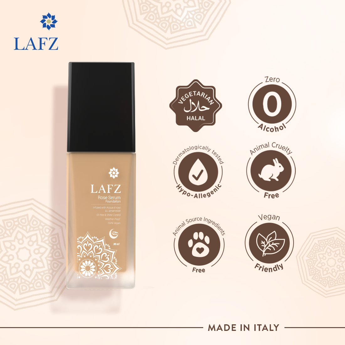 Lafz Rose Serum Foundation (30ml)