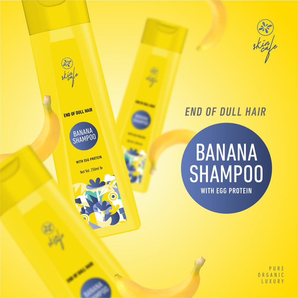 Skin Cafe Hair Care BOGO Offer 1 (Banana Shampoo with Egg Protein - 250ml + Silky Tresses Moisturizing Conditioner - 120ml)