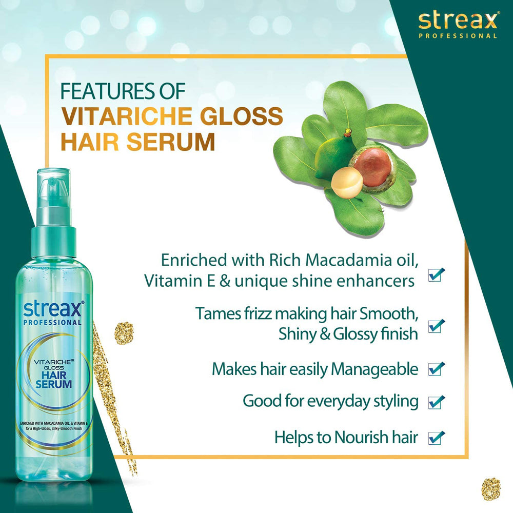 Streax Vitariche Gloss Hair Serum - 115ml