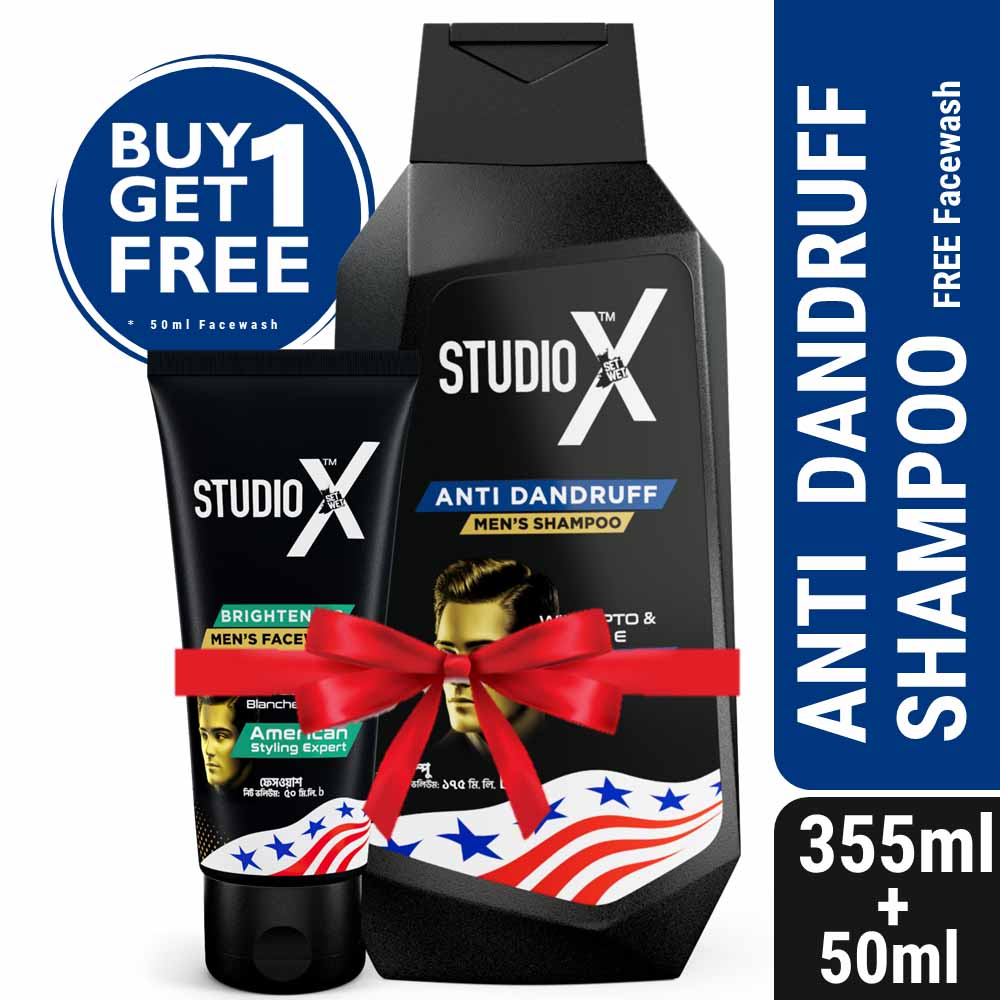 Studio X Anti Dandruff Shampoo for Men 355ml (50ml Facewash Free)