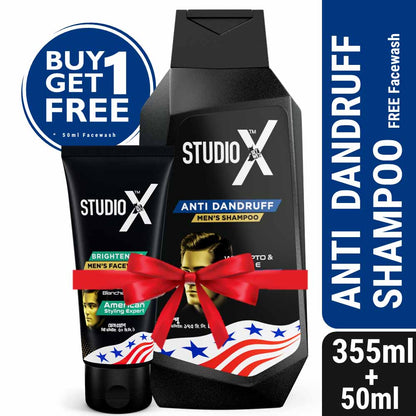 Studio X Anti Dandruff Shampoo for Men 355ml (50ml Facewash Free)