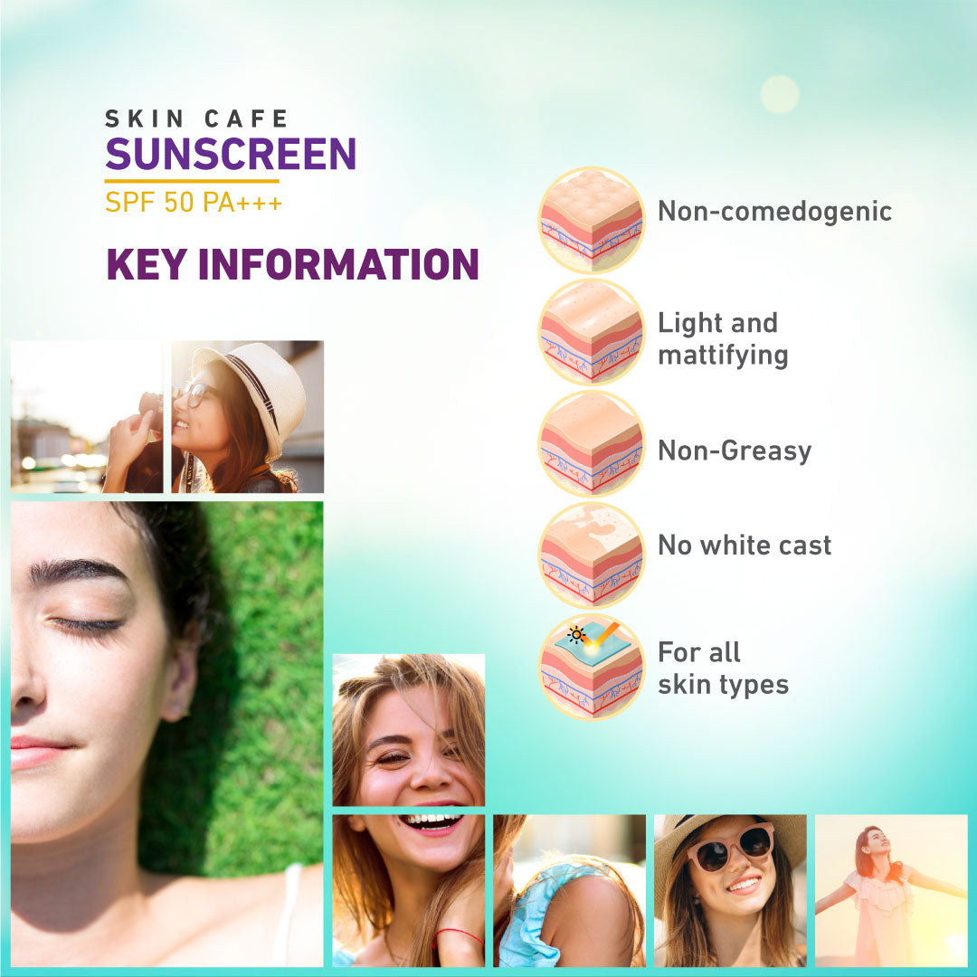 Skin Cafe Sunscreen SPF 50 PA+++ Lightweight and Non-Greasy (60ml)