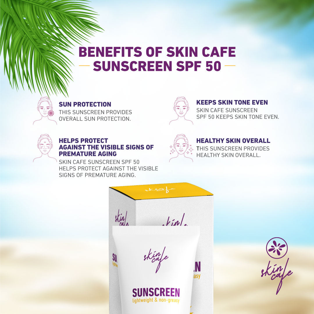 Skin Cafe Sunscreen SPF 50 PA+++ Lightweight and Non-Greasy (60ml)