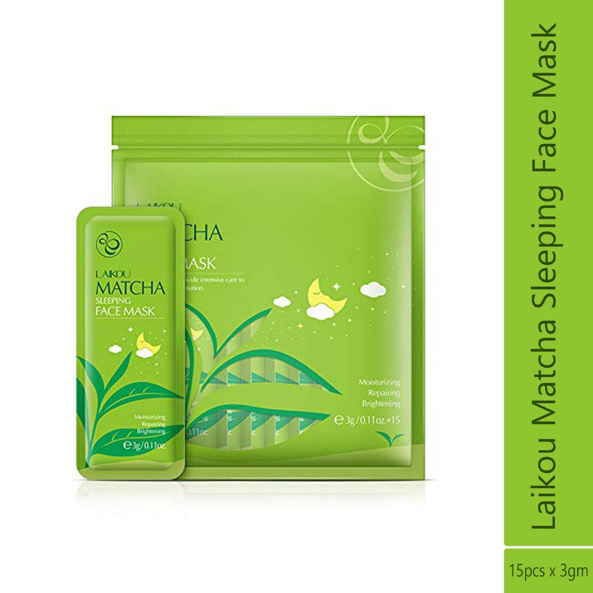 Laikou Matcha Sleeping Face Mask (15 Pcs)