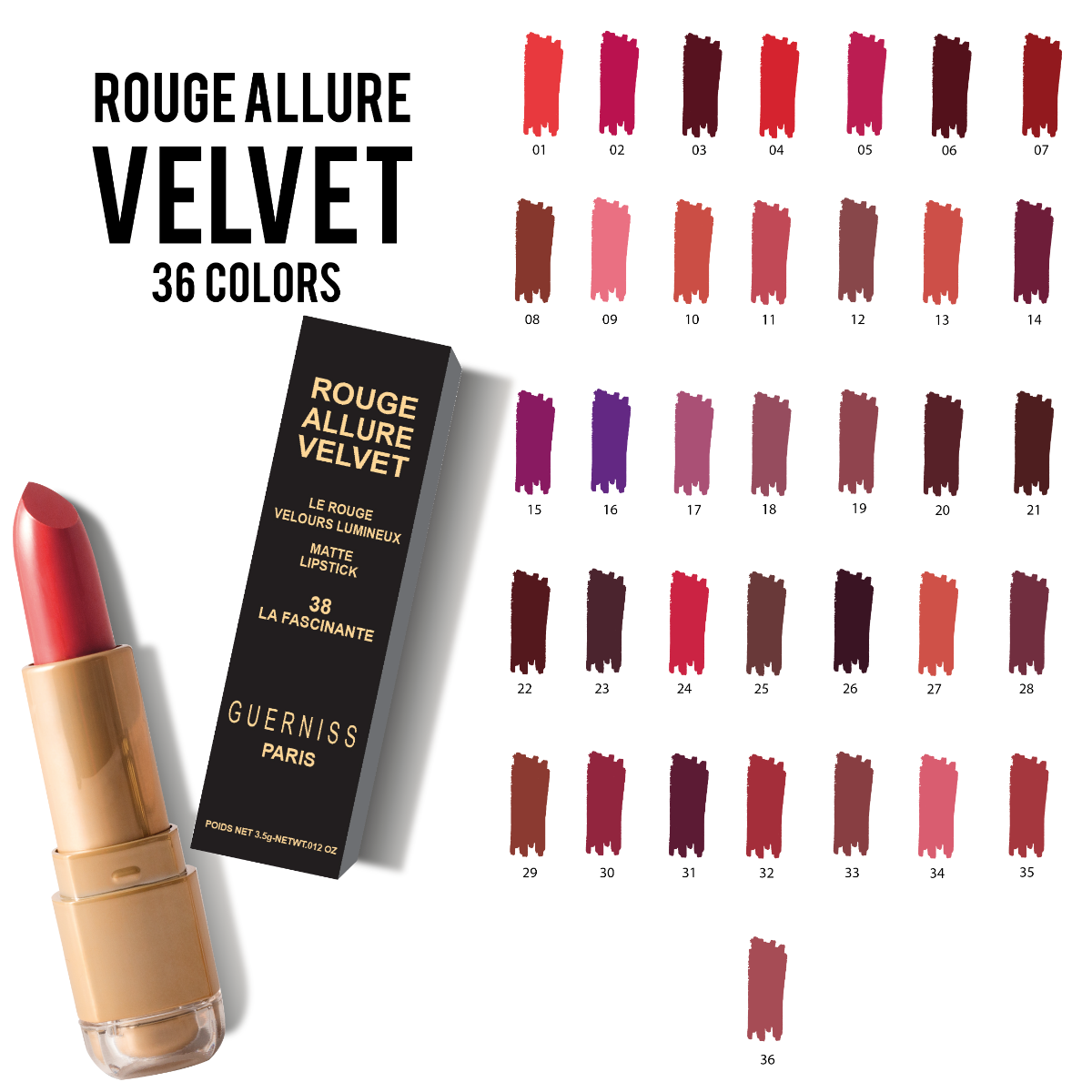 Guerniss Velvet Matte Lipstick (3.5gm)