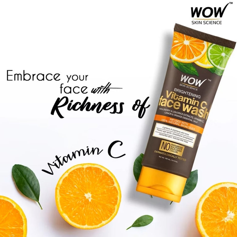 WOW Skin Science Vitamin C Face Wash For Skin Brightening (100ml)