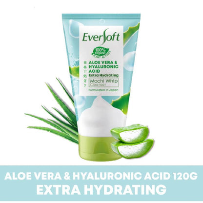 Eversoft Aloe Vera and Hyaluronic Acid Extra Hydrating Mochi Whip Cleanser (120gm)